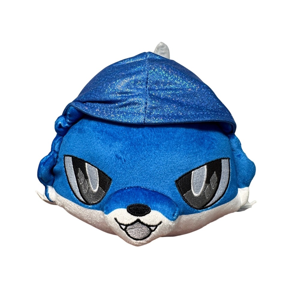 Aphmau MeeMeows Sparkle Blue Wolf Plush Toy Bonkers Toy Co Glitter Hoodie 11"
